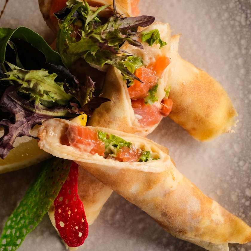 Pancakes with Salmon