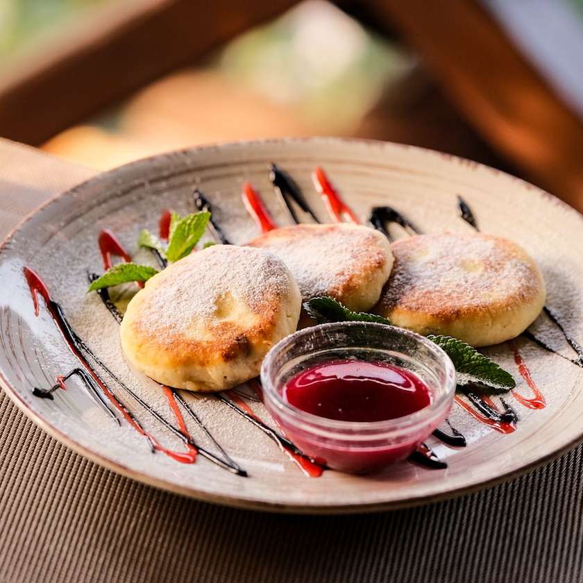Syrniki with Berry Sauce