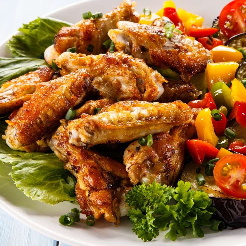 Chicken Wings with Little Chips