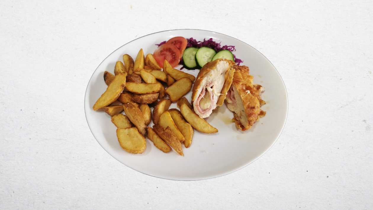 Stuffed chicken schnitzel