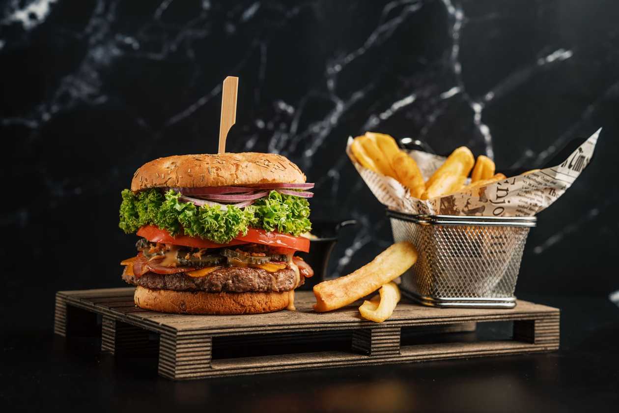 Gourmet angus cheeseburger