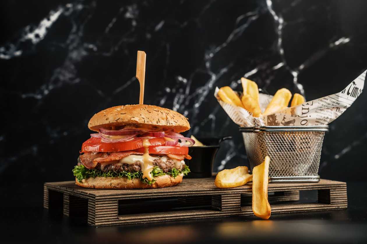 Mediteraneean angus cheeseburger