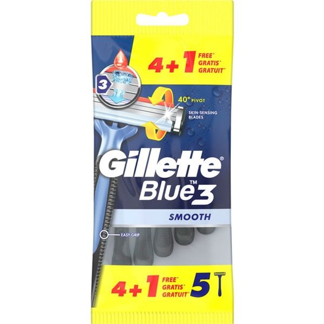 Lâmina Descartável Blue3 Smooth Gillete 4+1 Grátis