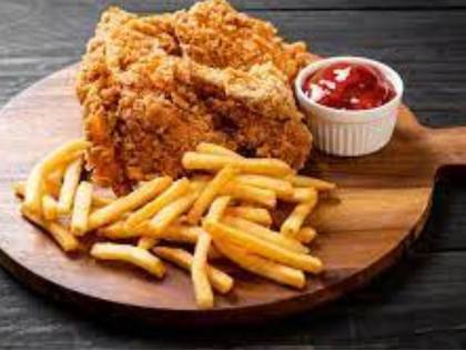 French Fries with Fried Chicken