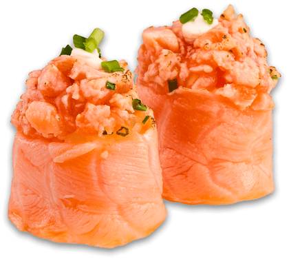 Seared Salmon Gunkan (4 pieces)