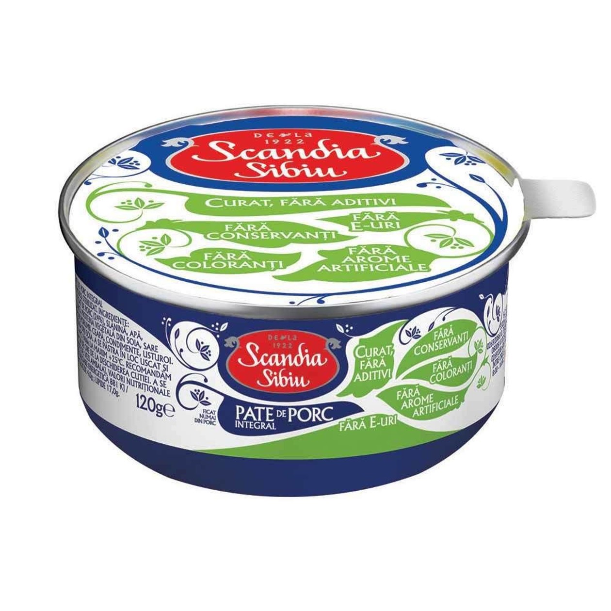 Pate integral de porc Scandia Sibiu, 120g