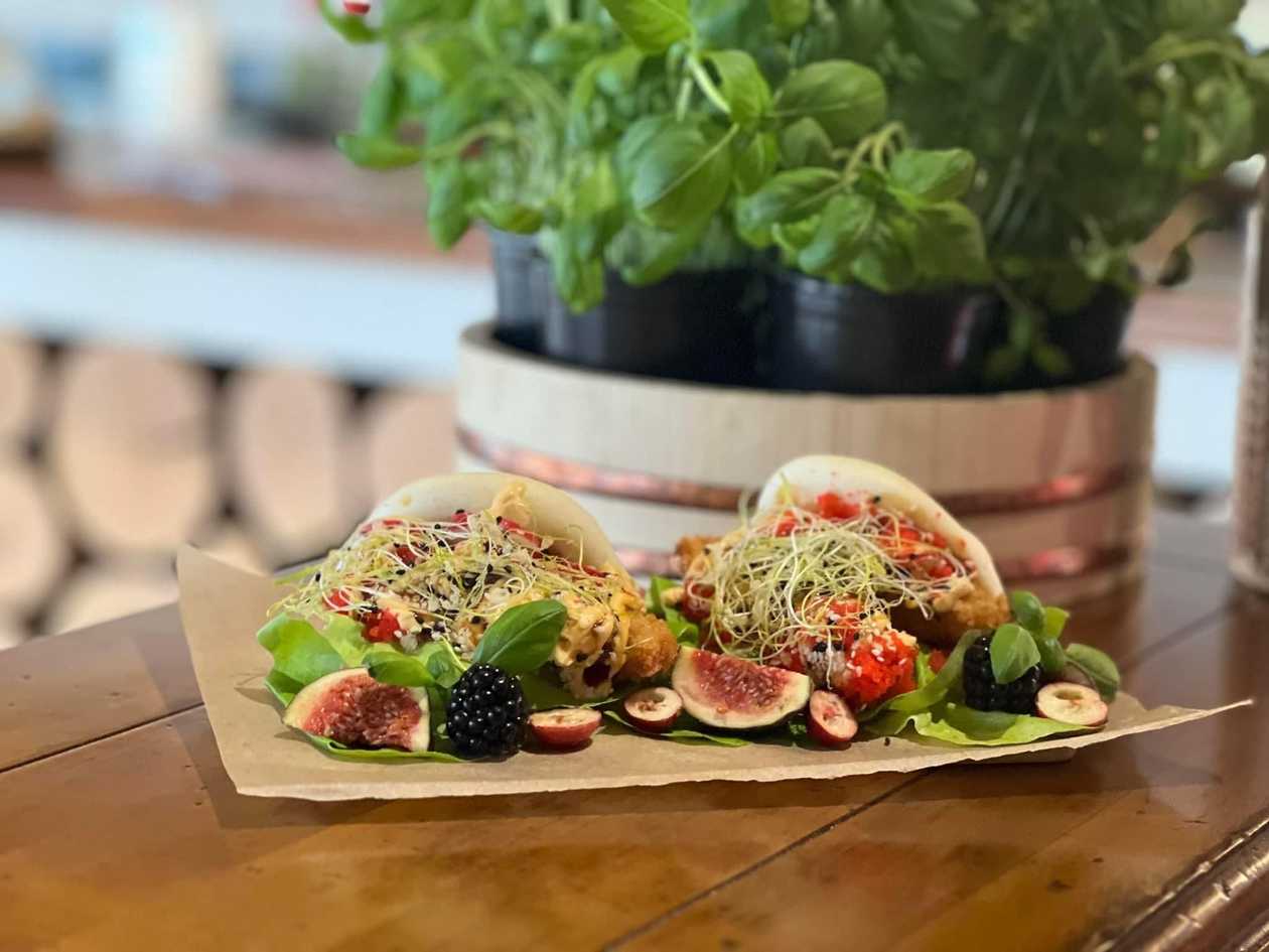 Bao with smoked salmon