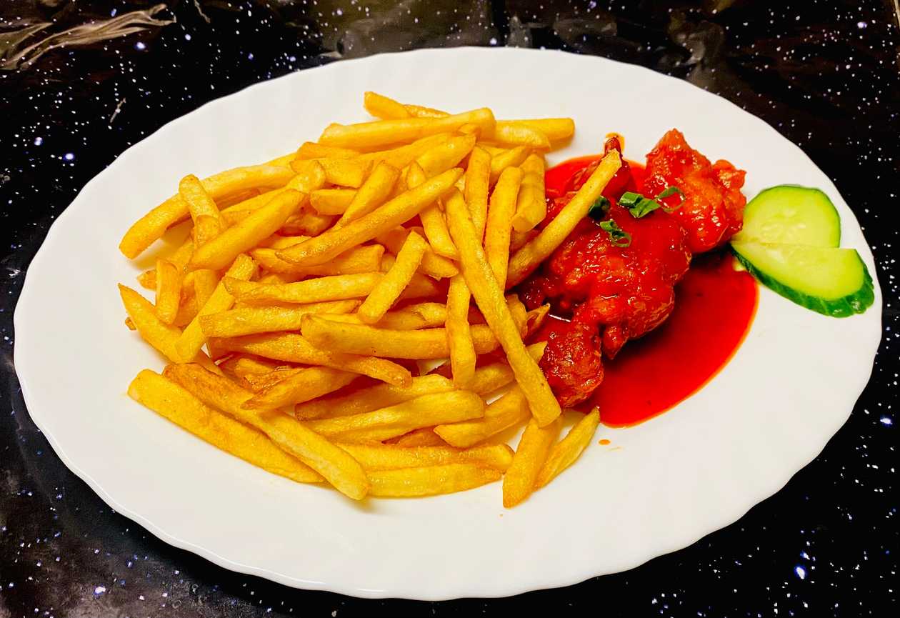 145. French Fries with Fried Chicken