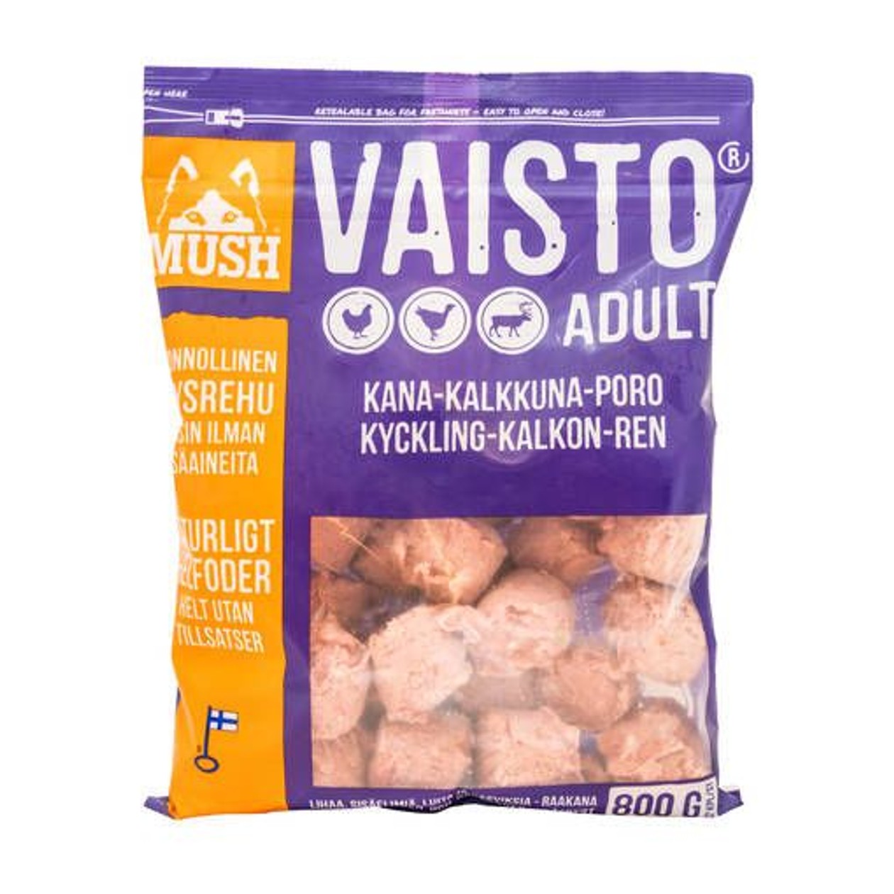 Mush Vaisto dog barf turkey/chicken/reindeer 800 g