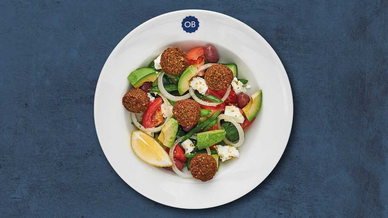Falafel and Avo Greek Salad