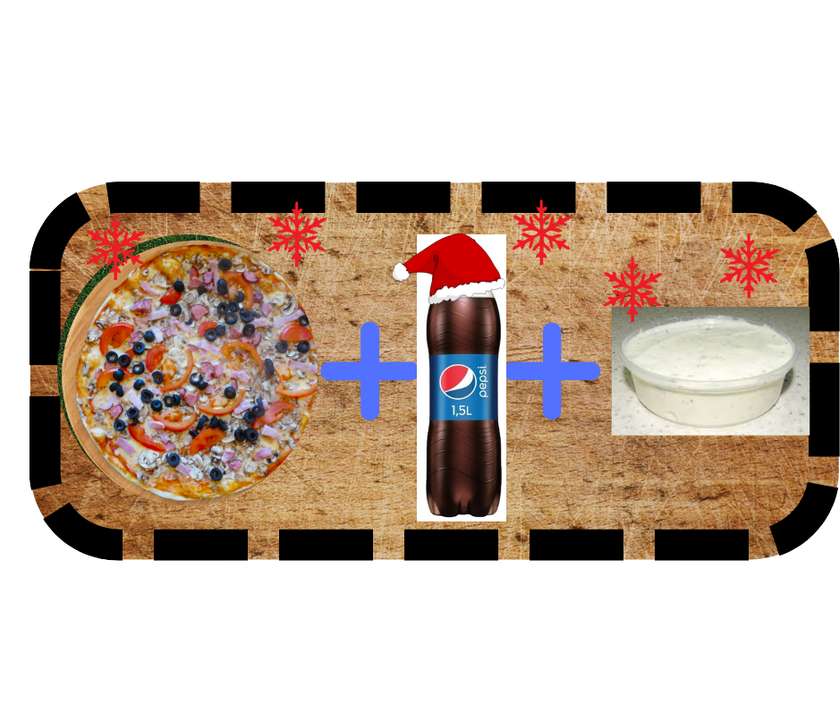Bergamo Pizza + 1.5L PEPSI + Garlic Sauce