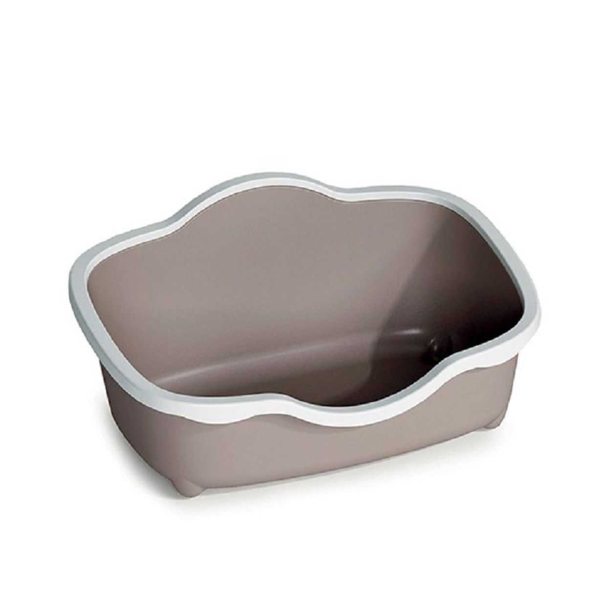 Open Cat Litter Box Stefanplast Tres Chic 56x38.5x26cm, White/Grey