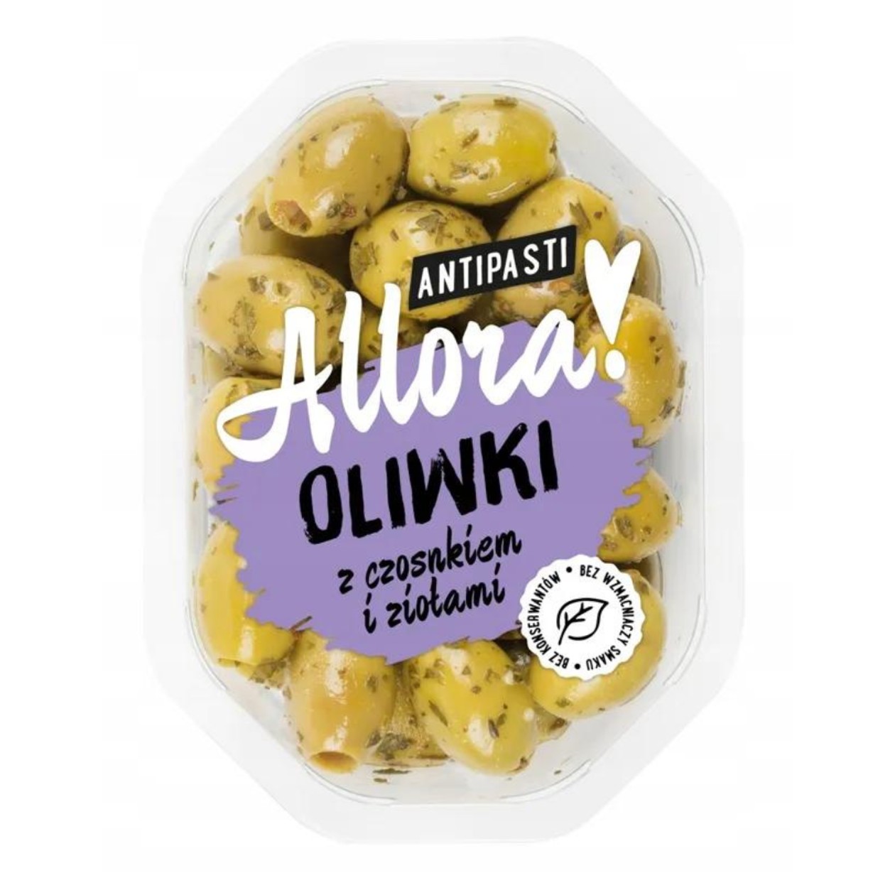 Oliwki Zielone z Ziołami i Czosnkiem Allora 100g