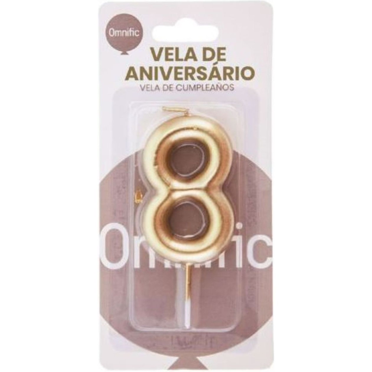 Vela Nº 8 Aniversário Dourada