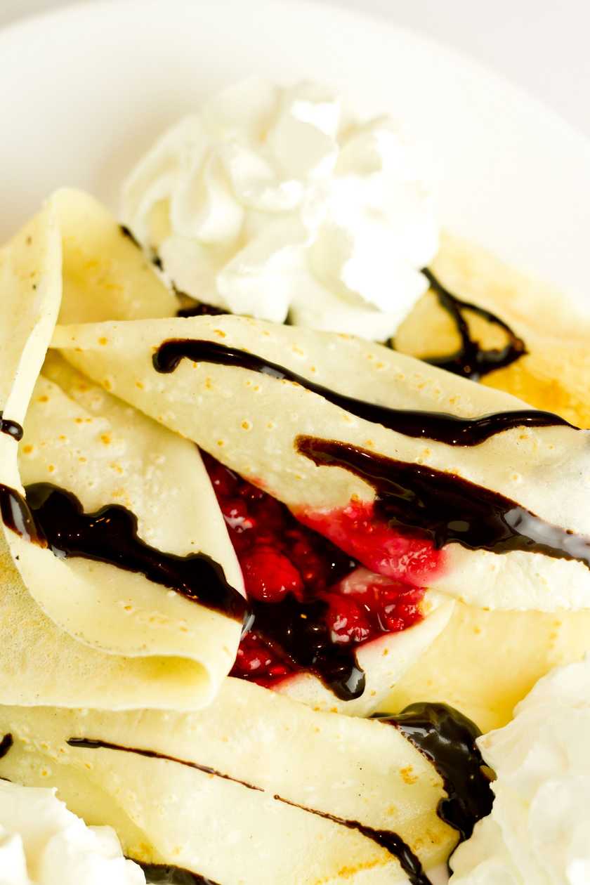 Pancake with raspberries