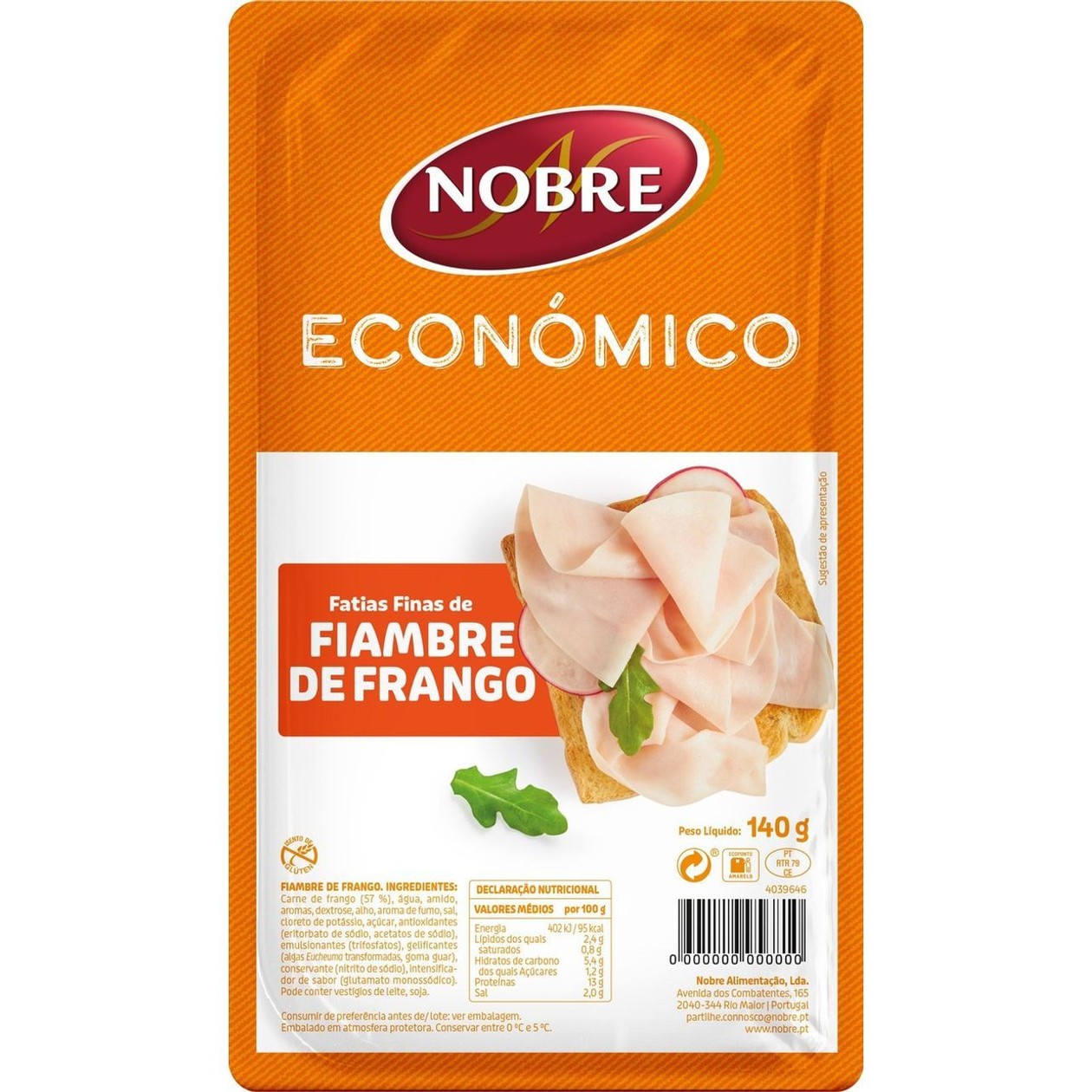 Fiambre Fatias Finas Frango Económico Nobre 140 gr