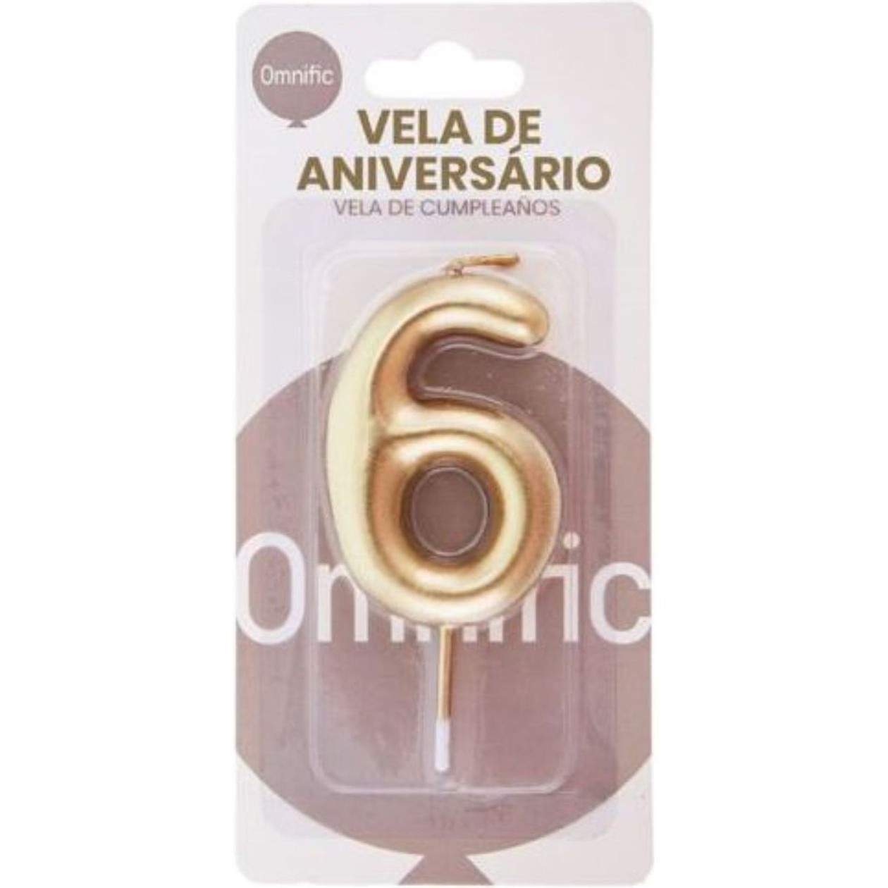 Vela Nº 6 Aniversário Dourada