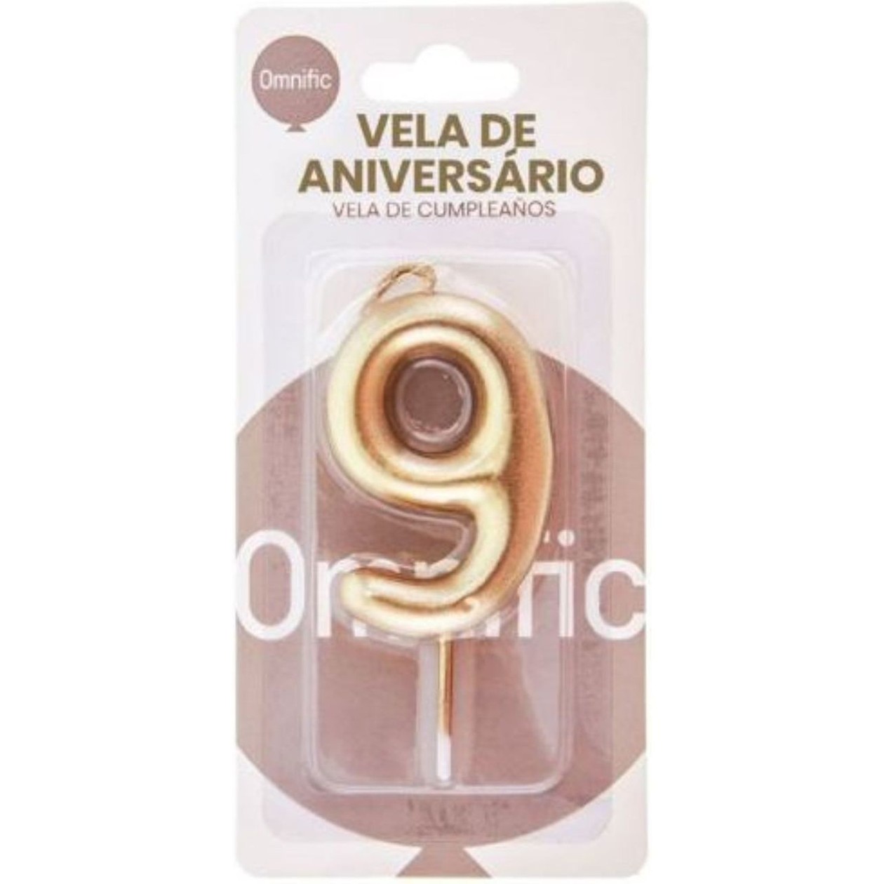 Vela Nº 9 Aniversário Dourada