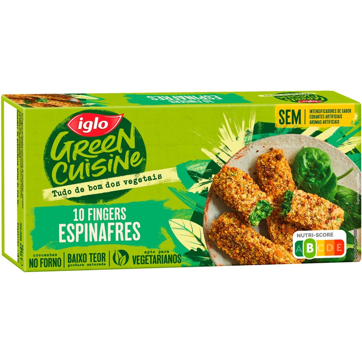 Fingers Espinafres Iglo Green Cuisine 10 un 284 gr