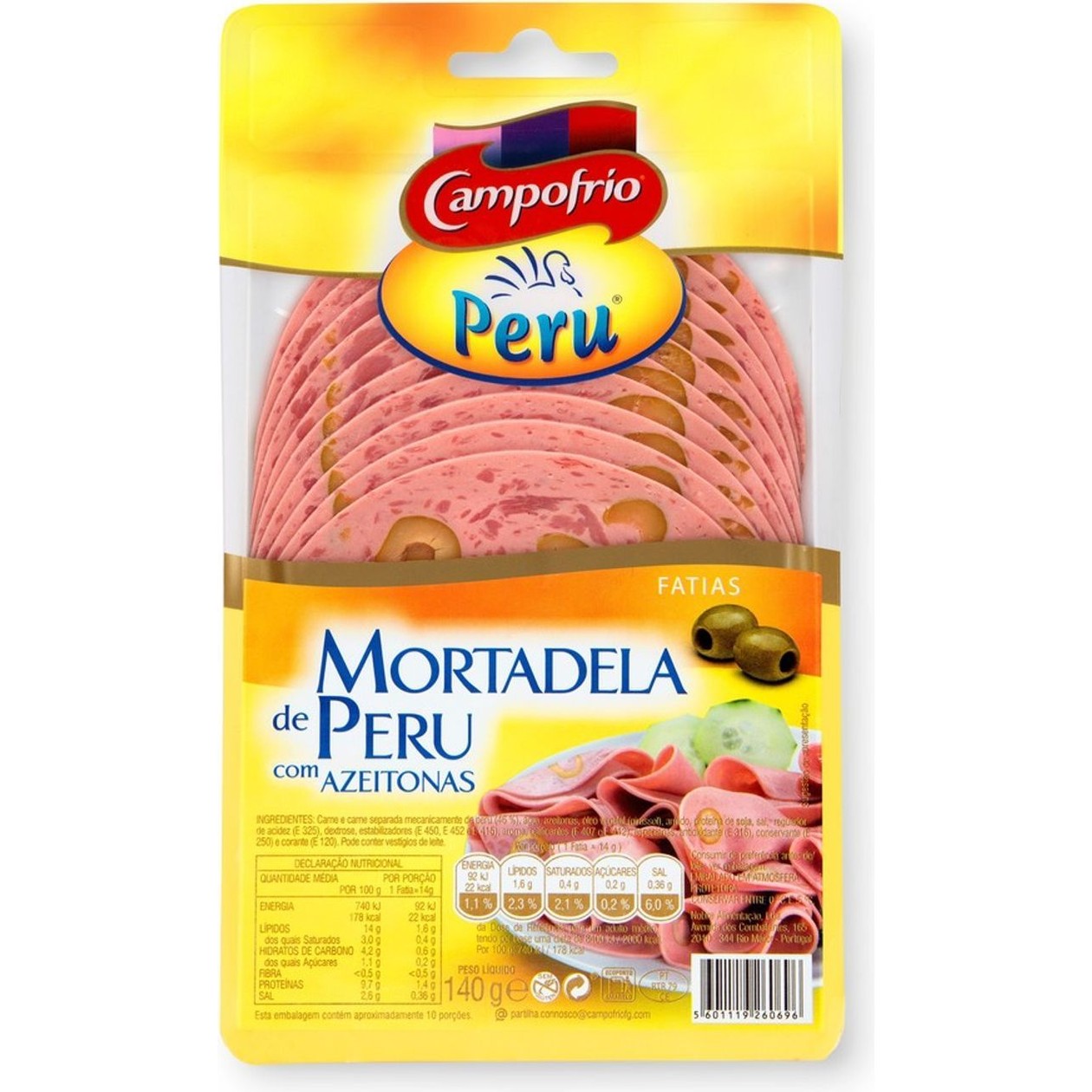 Mortadela de Peru Com Azeitonas Fat Campofrio 140 gr