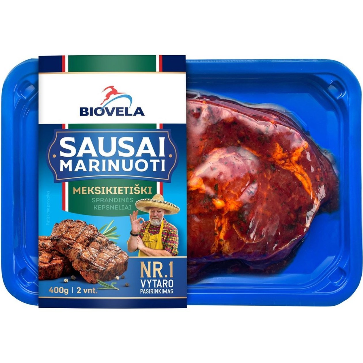 Dry Marinated Pork Neck Steaks BIOVELA MEXICAN, 400g (expires soon)