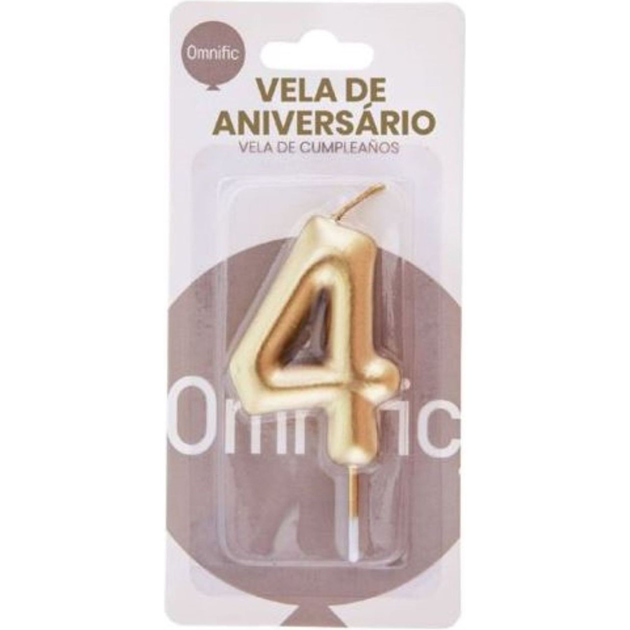 Vela Nº 4 Aniversário Dourada