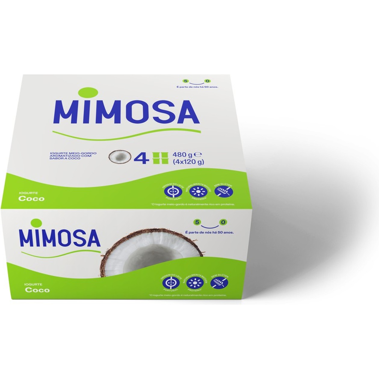 Iogurte Aroma Côco Mimosa 4 x 120 gr (validade a acabar)