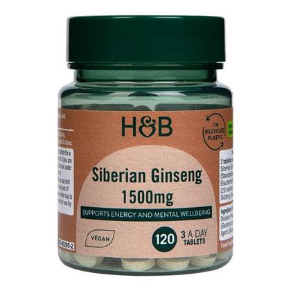 2856 Holland & Barrett Siberian Ginseng 1500mg 120 Tablets