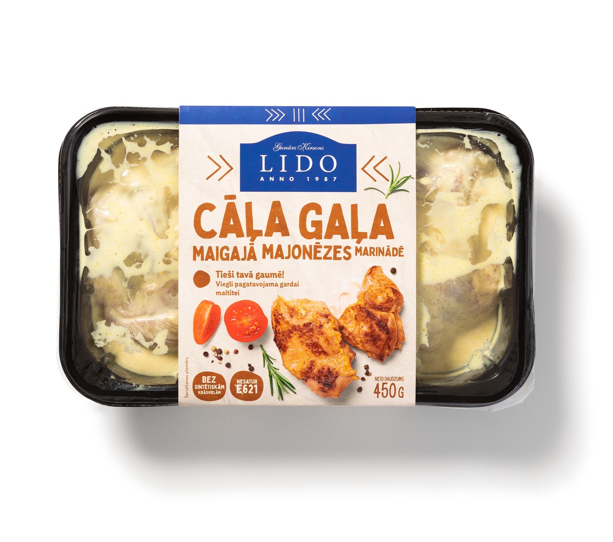 Cāļa gaļa maigajā majonēzes marinādē, Lido, 450 g (termiņa atlaide)