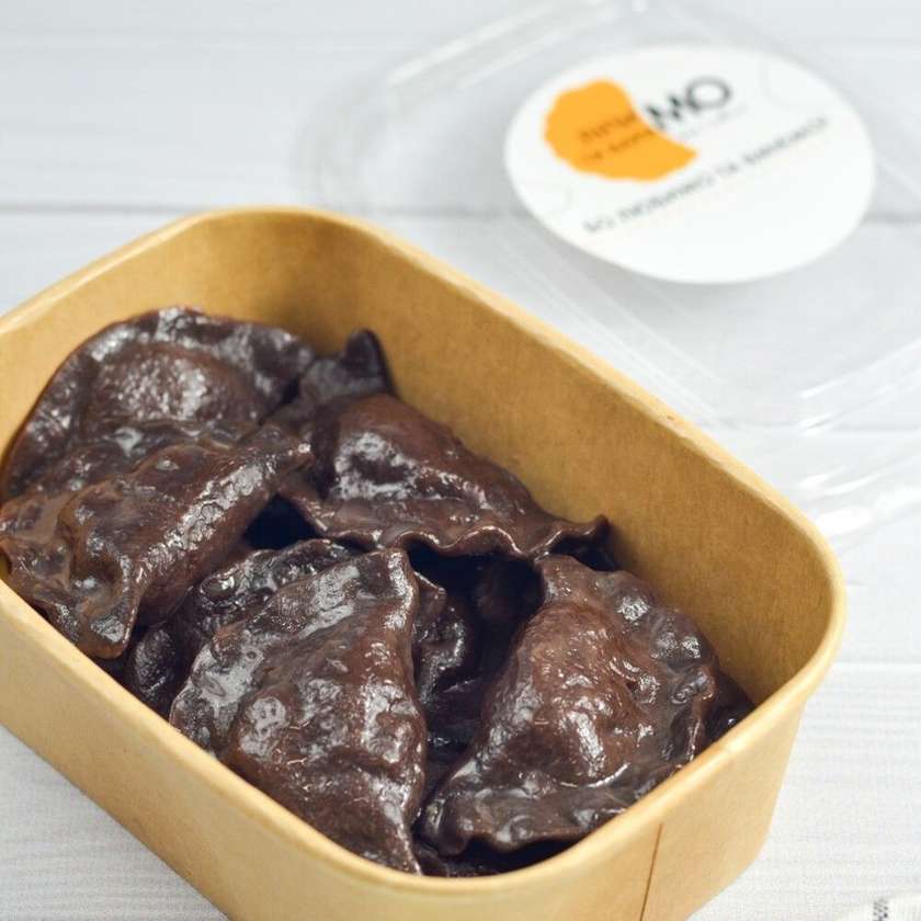 Chocolate Varenyky with Cherry and Cheese