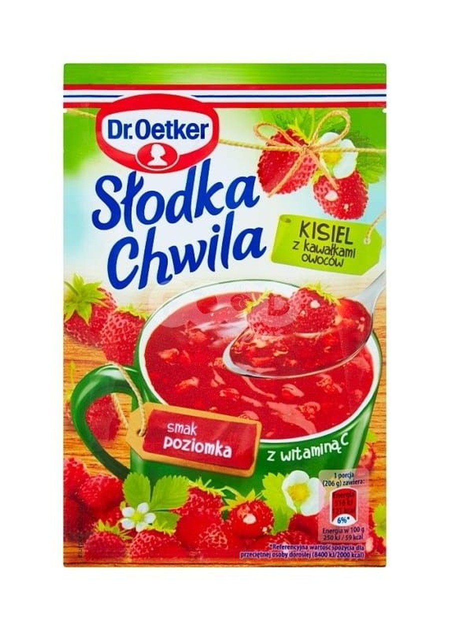 Greitai paruošimas žemuogių skonio kisielius su džiovintais vaisiais DR. OETKER, 31,5g (baigiasi galiojimas)