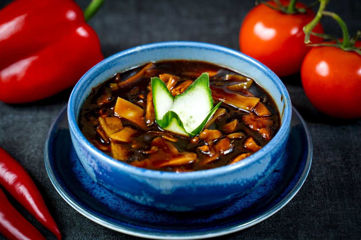 533. Свинина с грибами и побегами бамбука (китай)