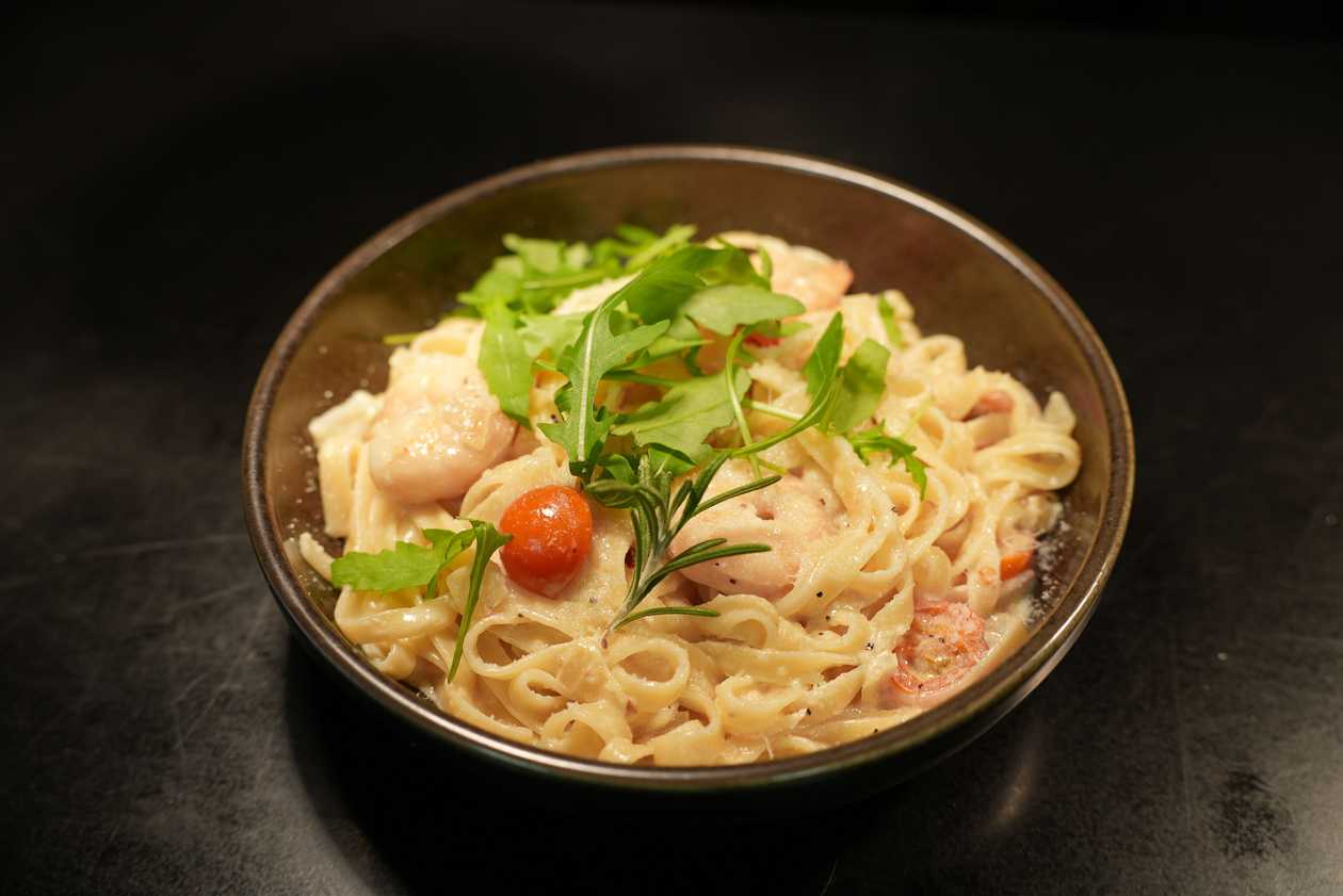 Pasta with prawns