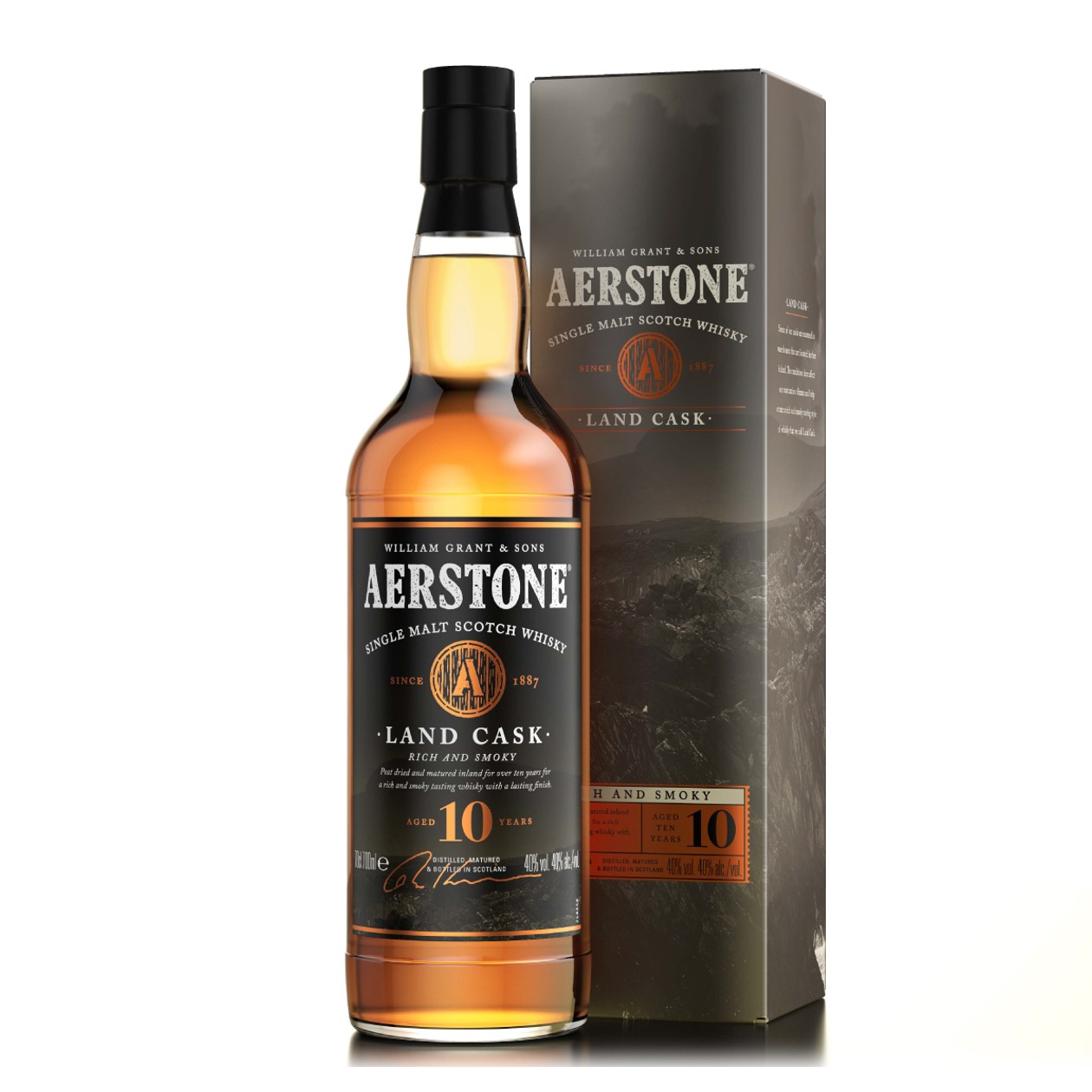 Aerstone Single Malt 10YO Land Cask Smoky 40%, 700 ml