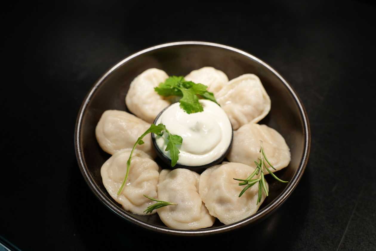 Handmade dumplings with meat