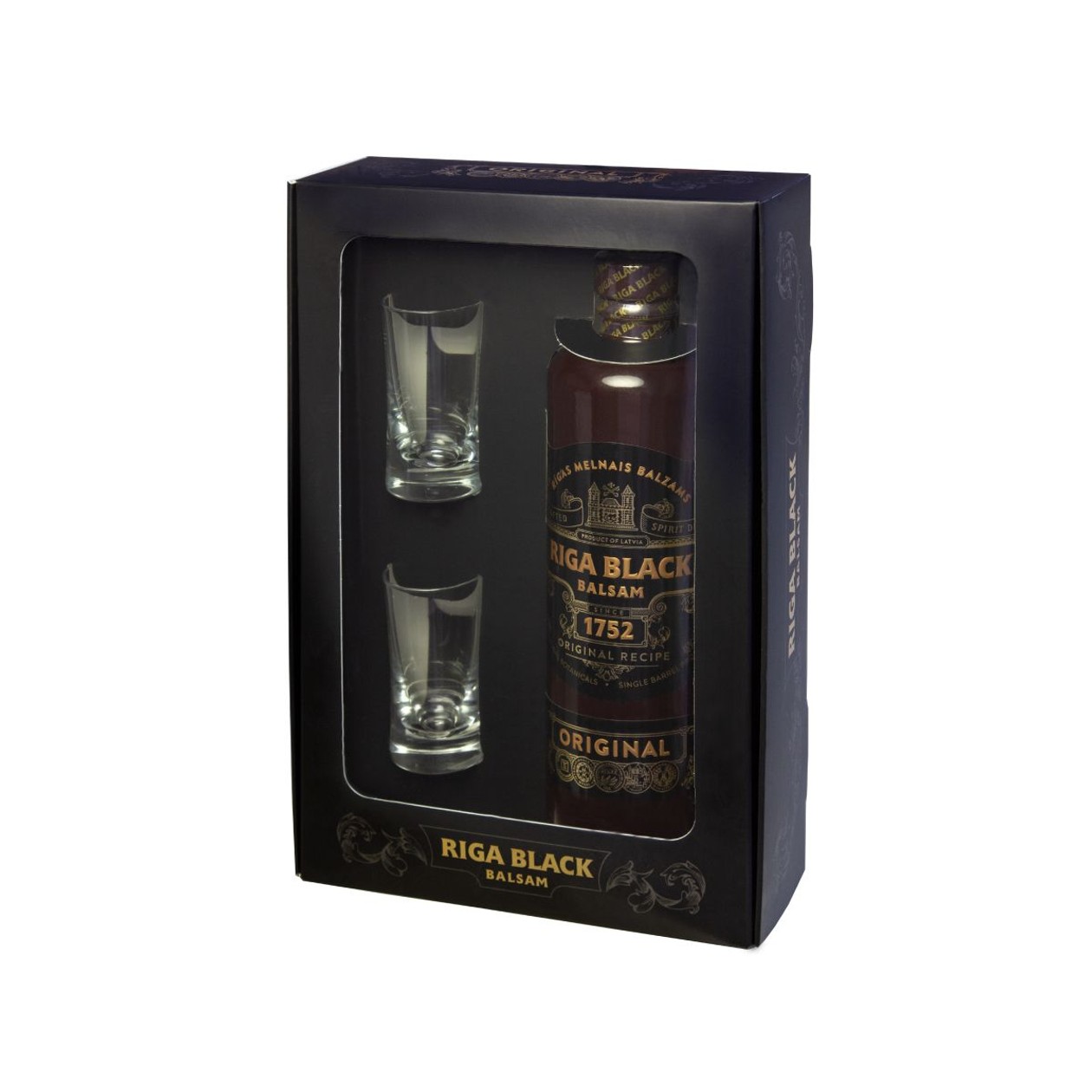 Riga Black Balsam  45%, 0.5l + 2 glasses