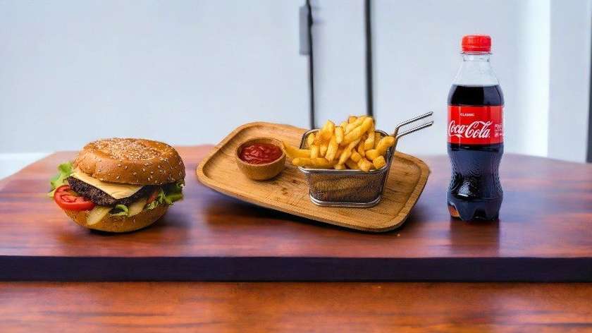 Beef Cheeseburger + French Fries + Coca-Cola® 300 ml