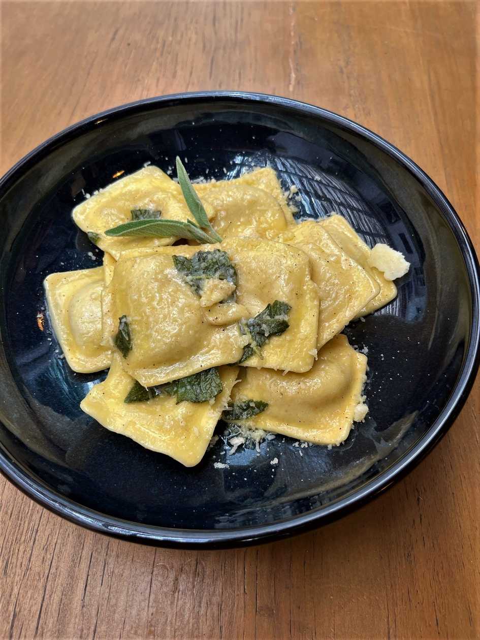 Spinach and Ricotta Ravioli with Butter and Sage