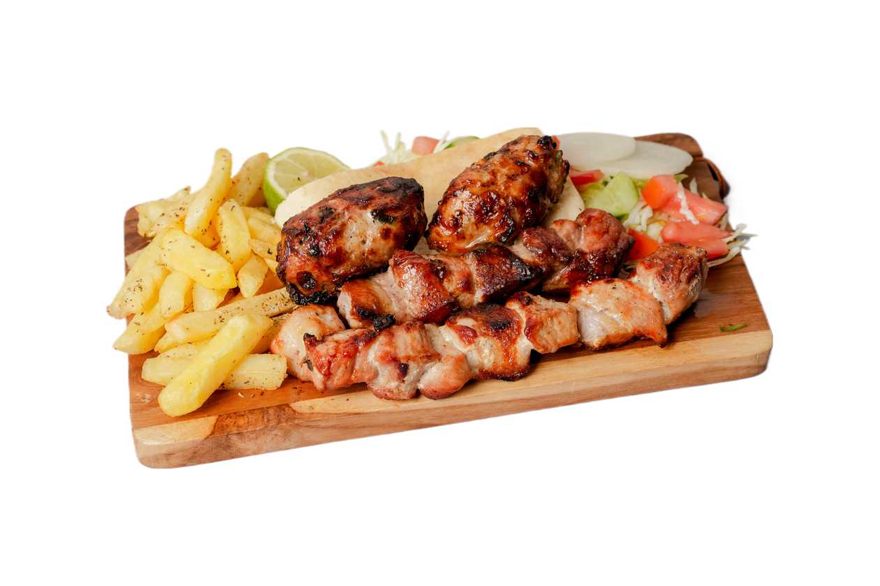Pork Souvlaki And Sheftalia Portion