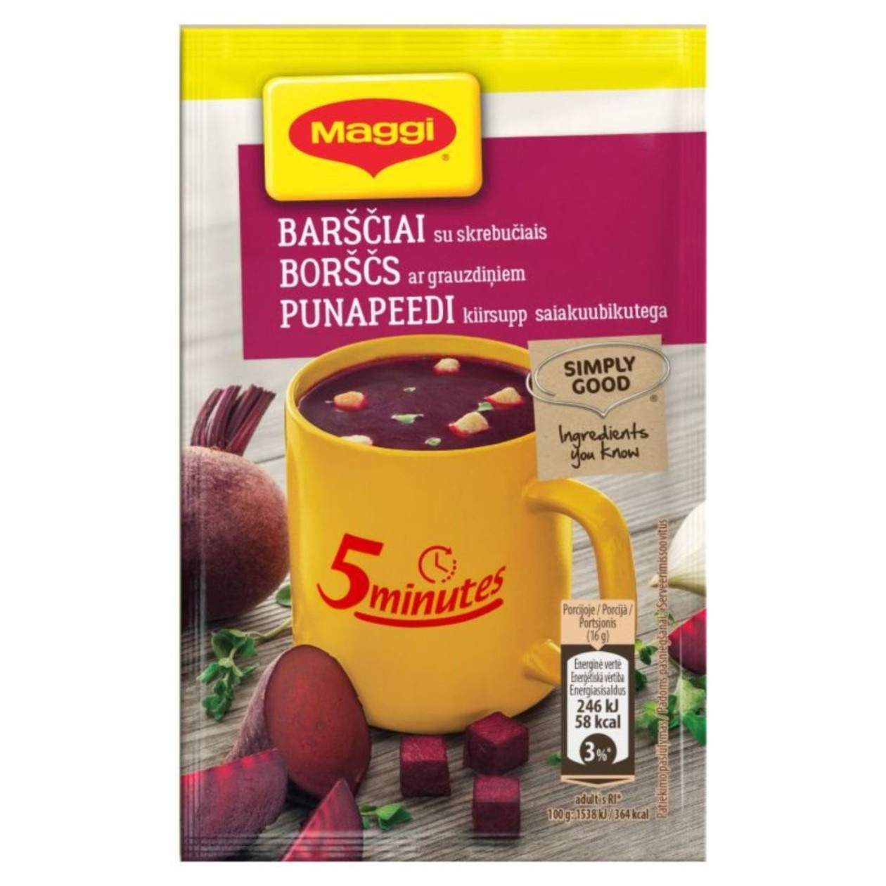 MAGGI 5MT barščių sriuba su skrebučiais 16g