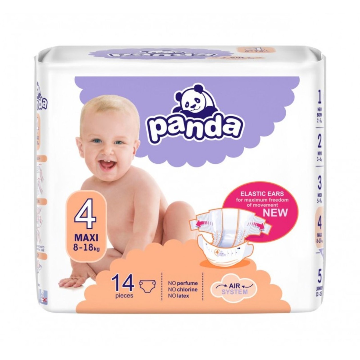 PANDA sauskelnės Maxi 8-18kg, 14vnt
