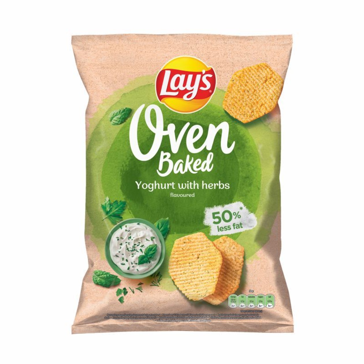 Kepti bulvių traškučiai LAY's OVEN BAKED jogurto ir prieskoninių žolelių skonio, 180g
