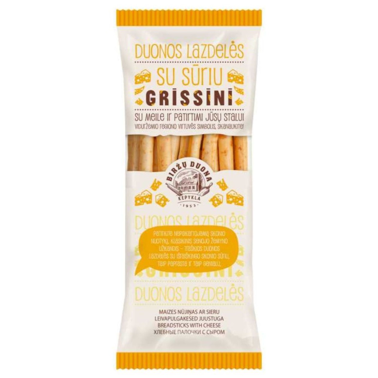 Duonos lazdelės su sūriu, 125 g