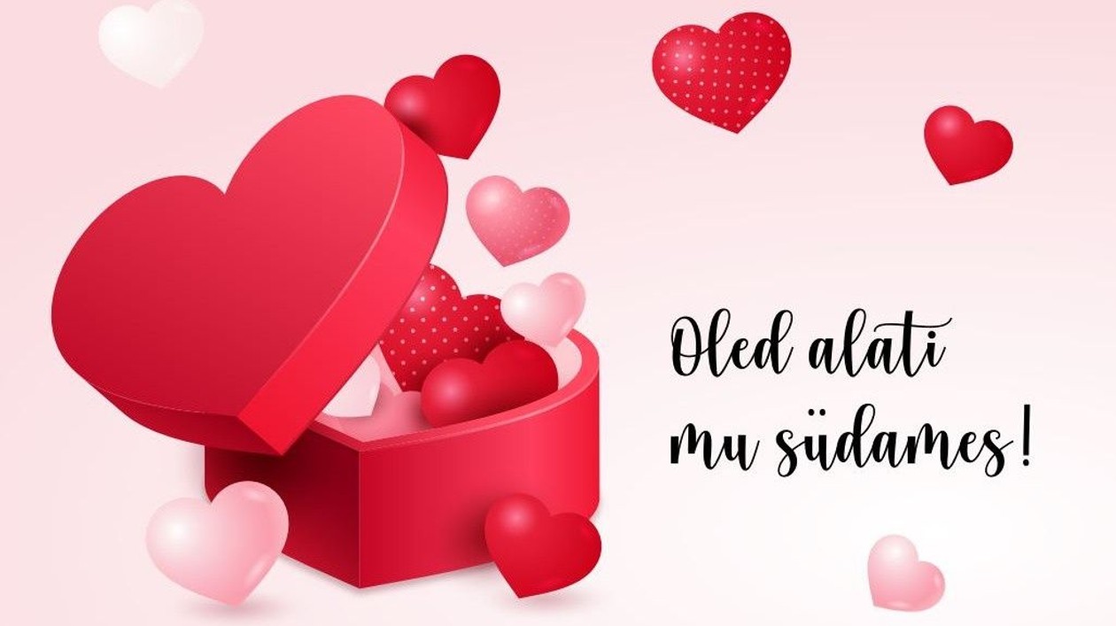 Postkaart roosa: Oled alati mu südames