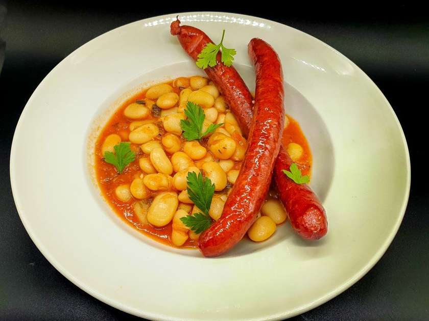Beans stew with sausages