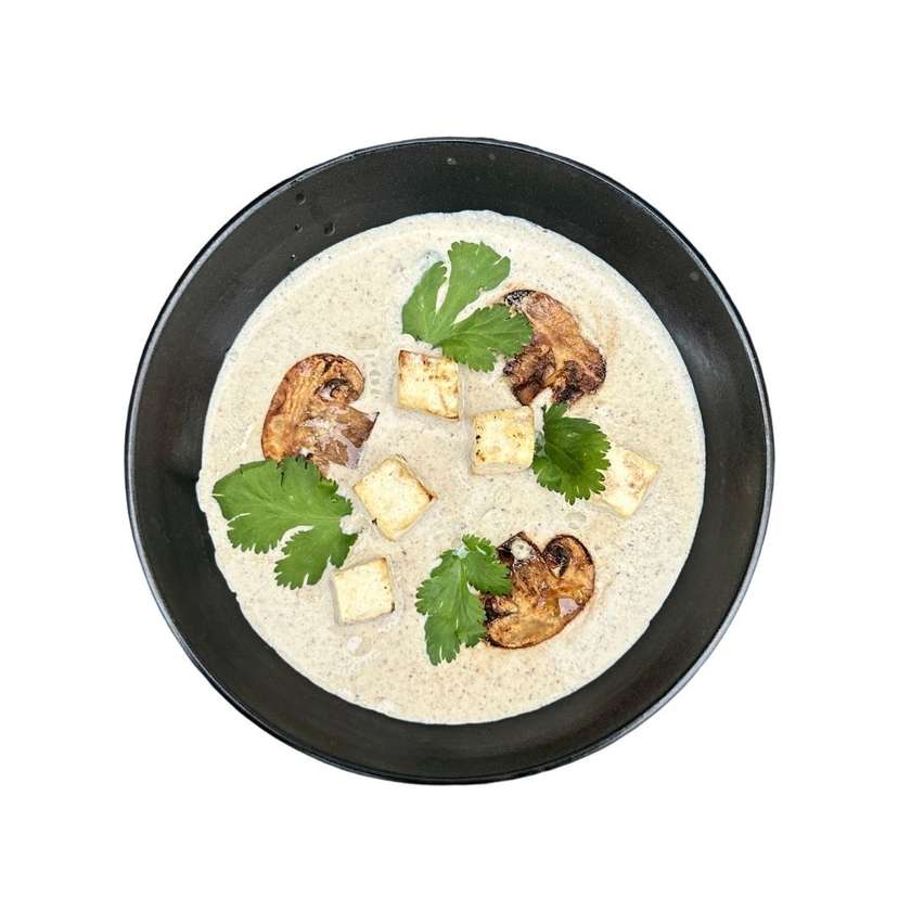 Грибний крем суп з смаженим тофу