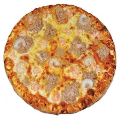 Cesto, kečup, syr mozzarella, tuniak, krevety. (30cm)