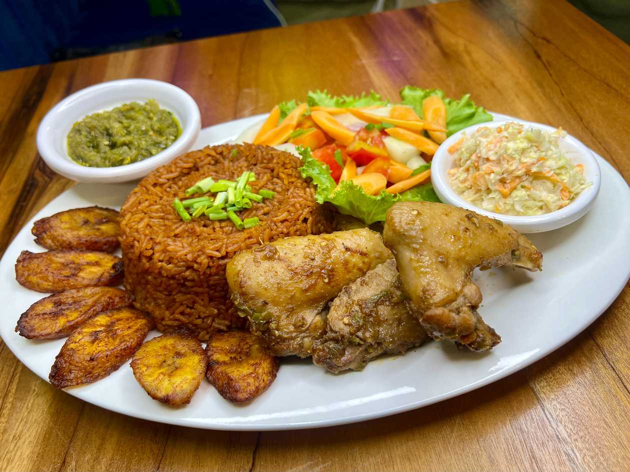 Jollof and chicken