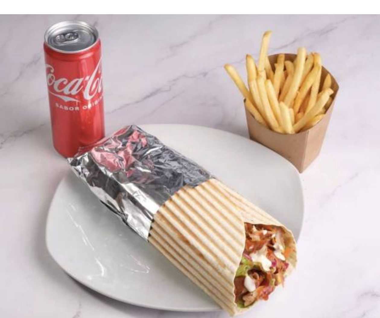 Menu Durum Kebab with French Fries and Drink