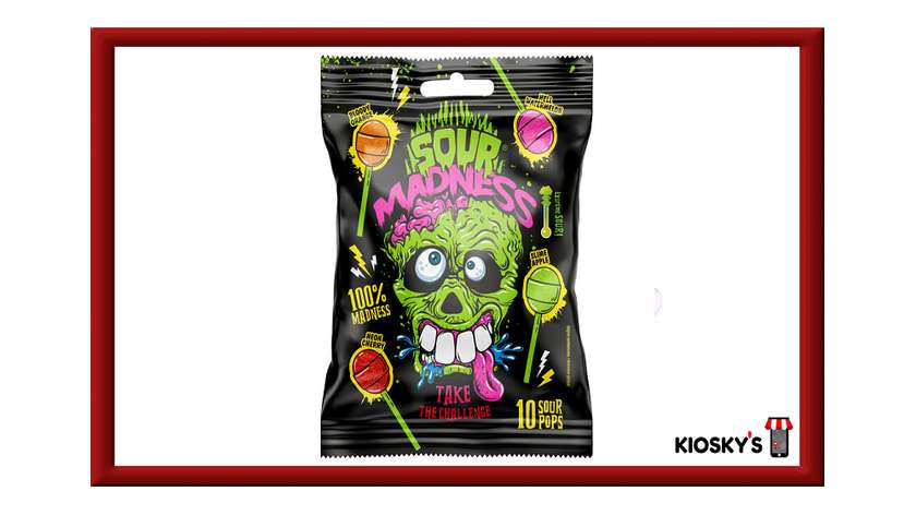 Sour Madness Lollipops 10x 10g